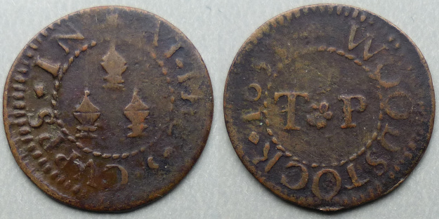 Woodstock, T P AT THE 3 CVPPS 1653 farthing